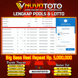 BUKTI JACKPOT KEMENANGAN MEMBER NUVOTOTO BIG BASS REEL REPEAT