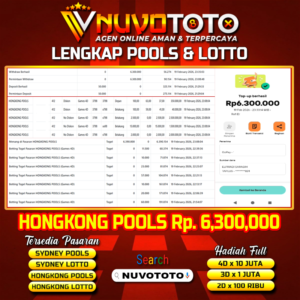 BUKTI JACKPOT KEMENANGAN MEMBER NUVOTOTO HONGKONG POOLS ( 3798 )