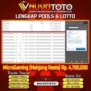 BUKTI JACKPOT KEMENANGAN MEMBER NUVOTOTO MAHJONG REELS